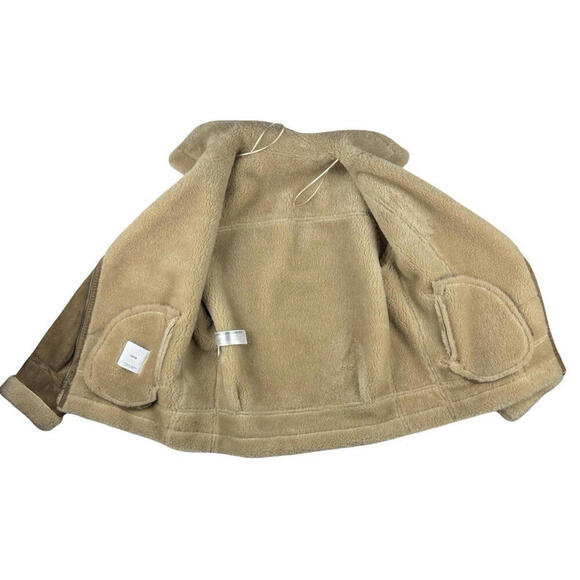 MNG Mango Faux Sherling-Lined Jacket Brown Size XS - Picture 3 of 6